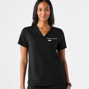 FIGS Catarina One-Pocket Scrub Top - Black
